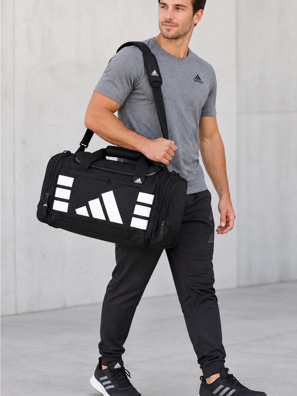 Adidas Black Duffel Bag Travel Sporting Unisex SEE ALL. Small scuffing as shown
